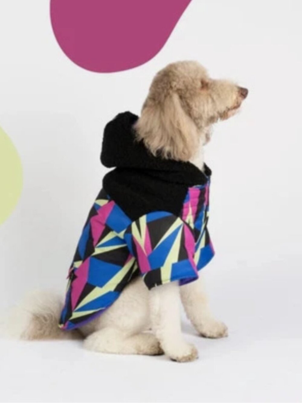 NWT SILVER PAW Printed Pet Jacket With Sherpa Accents